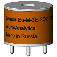 Сенсор электрохимический на диоксид серы Eu-M-3Е-SO2 0-50 ppm / Eu-M-3Е-SO2-F 0-50 ppm для газоанализатора Хоббит-Т/ОКА